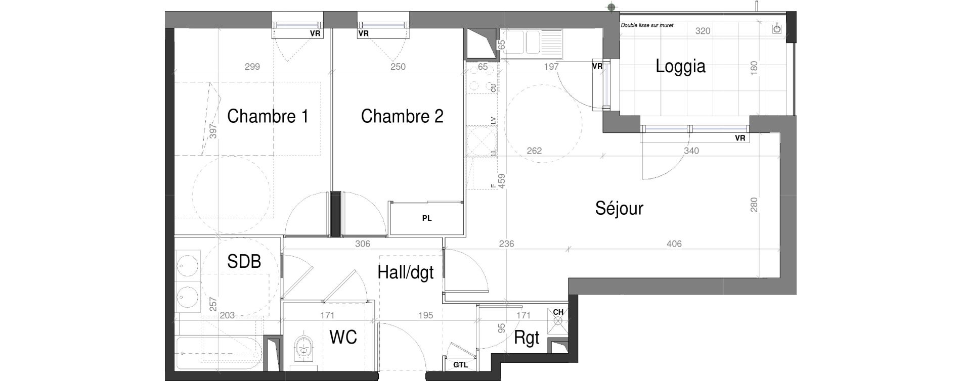 Appartement T3 de 59,57 m2 &agrave; Jassans-Riottier Centre