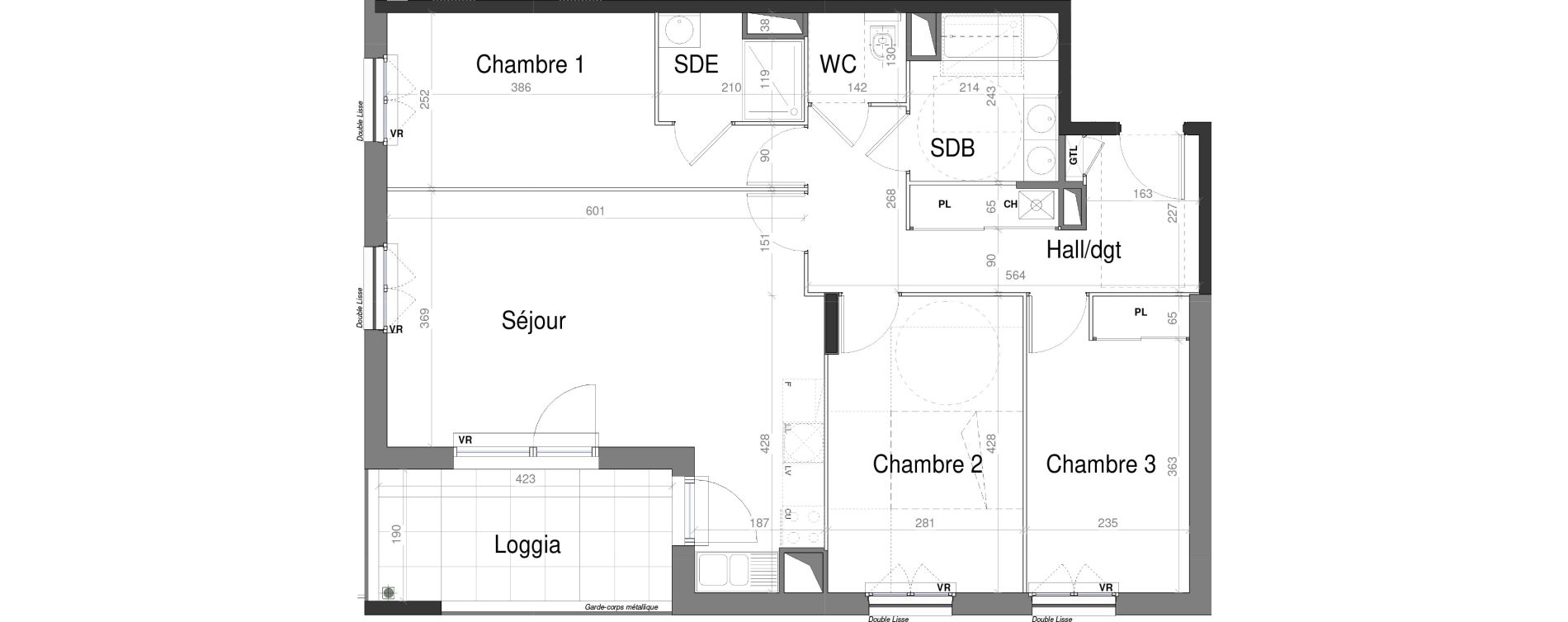 Appartement T4 de 80,79 m2 &agrave; Jassans-Riottier Centre
