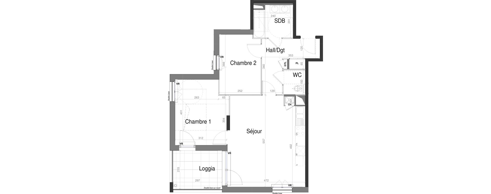 Appartement T3 de 61,06 m2 &agrave; Jassans-Riottier Centre