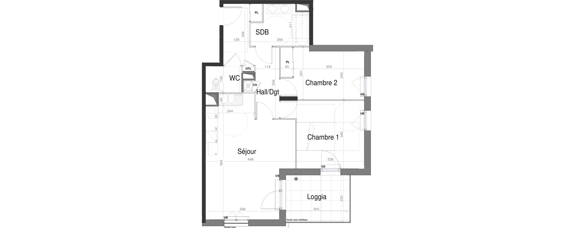 Appartement T3 de 62,53 m2 &agrave; Jassans-Riottier Centre