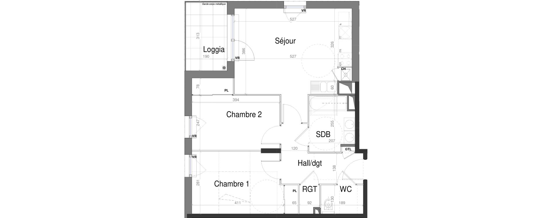 Appartement T3 de 59,62 m2 &agrave; Jassans-Riottier Centre