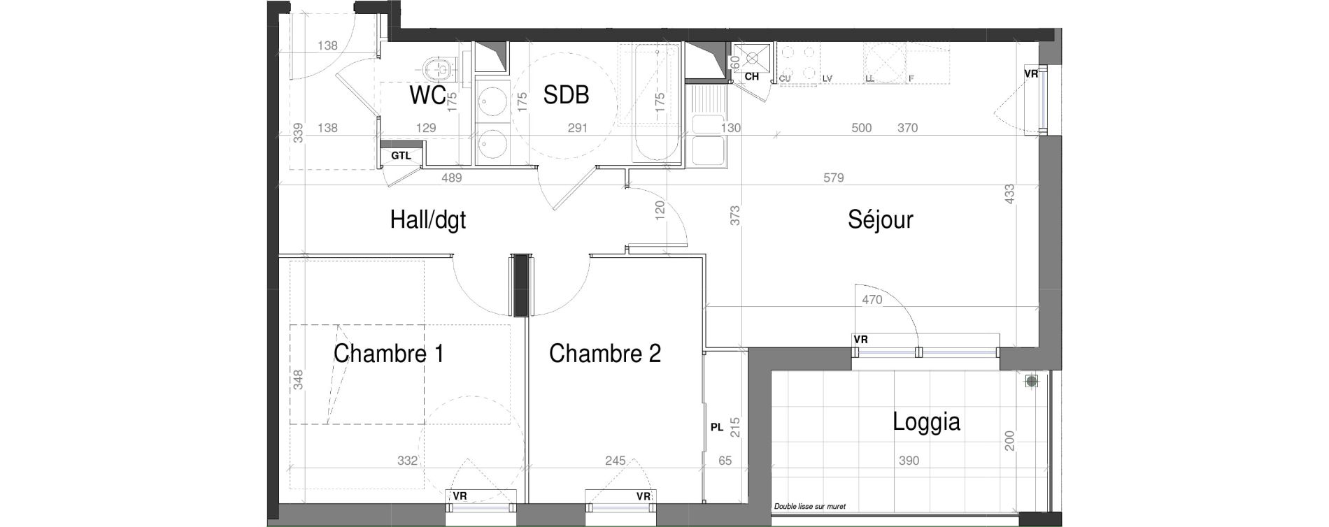 Appartement T3 de 59,46 m2 &agrave; Jassans-Riottier Centre