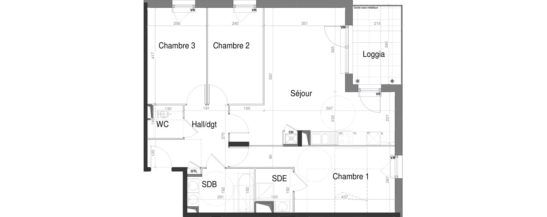 Appartement T4 de 80,91 m2 &agrave; Jassans-Riottier Centre
