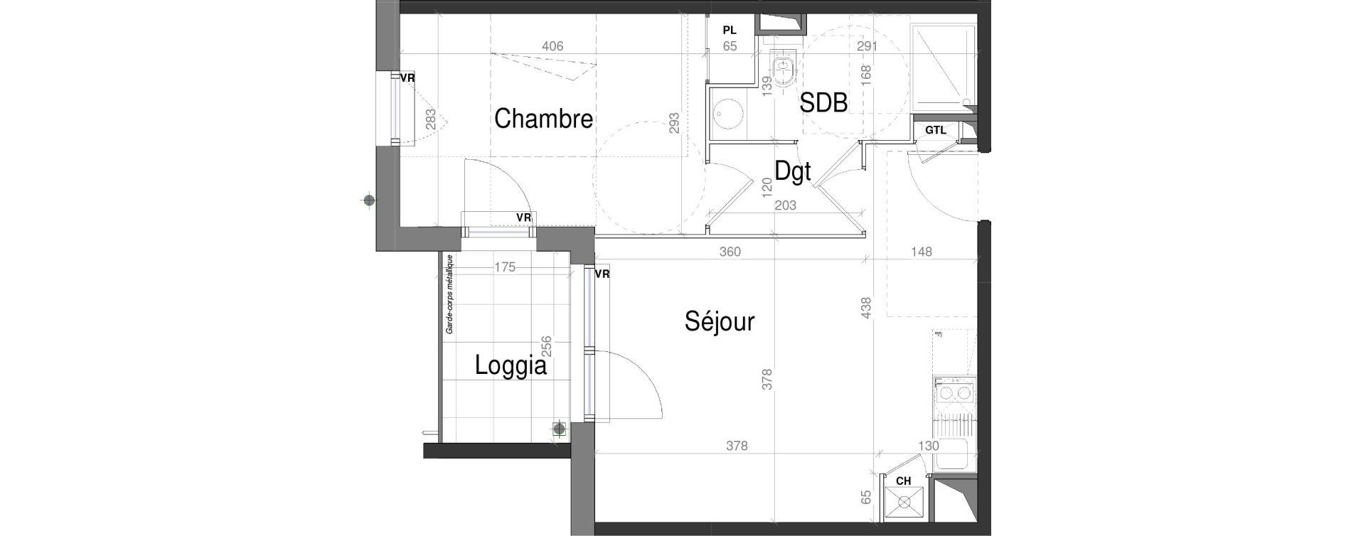 Appartement T2 de 40,13 m2 &agrave; Jassans-Riottier Centre