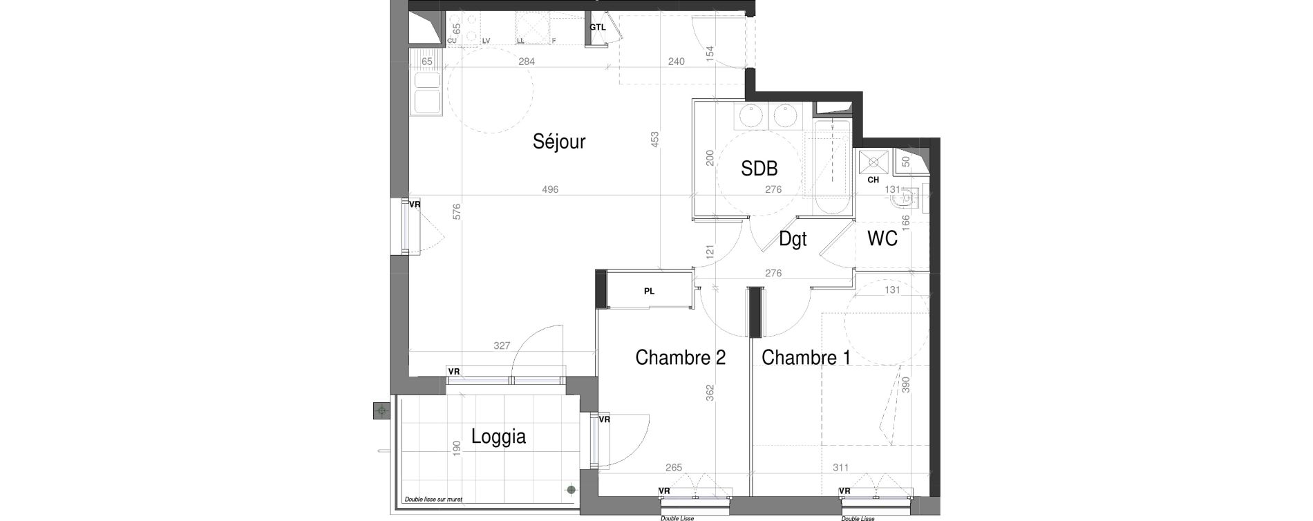 Appartement T3 de 61,99 m2 &agrave; Jassans-Riottier Centre