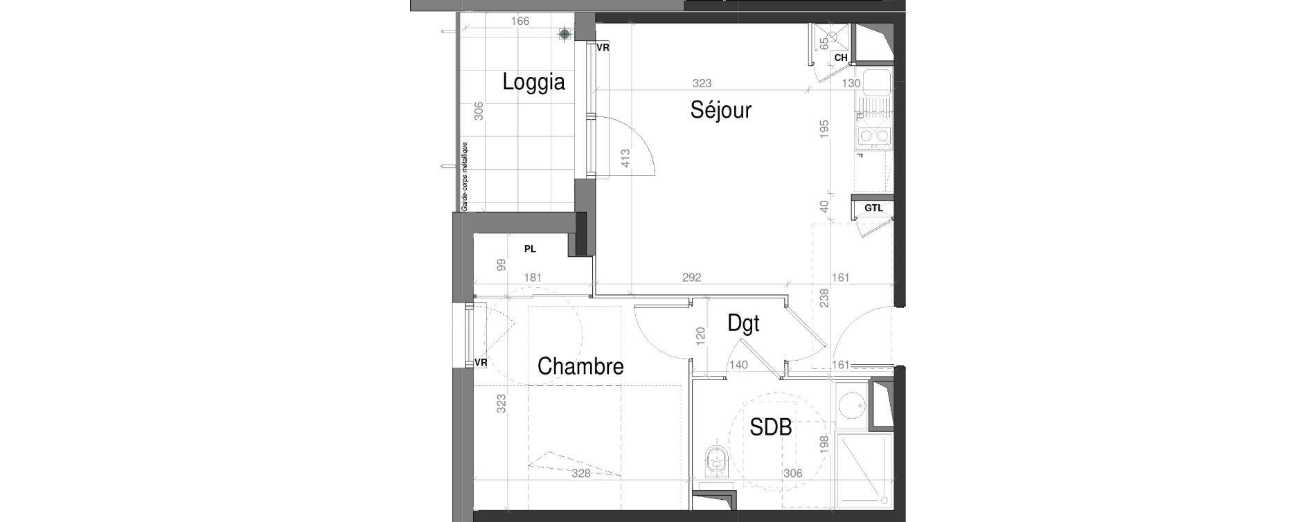 Appartement T2 de 39,51 m2 &agrave; Jassans-Riottier Centre
