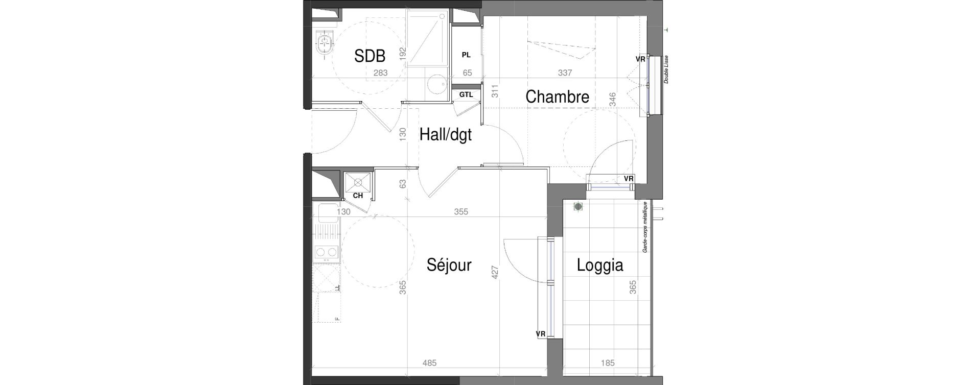 Appartement T2 de 41,98 m2 &agrave; Jassans-Riottier Centre