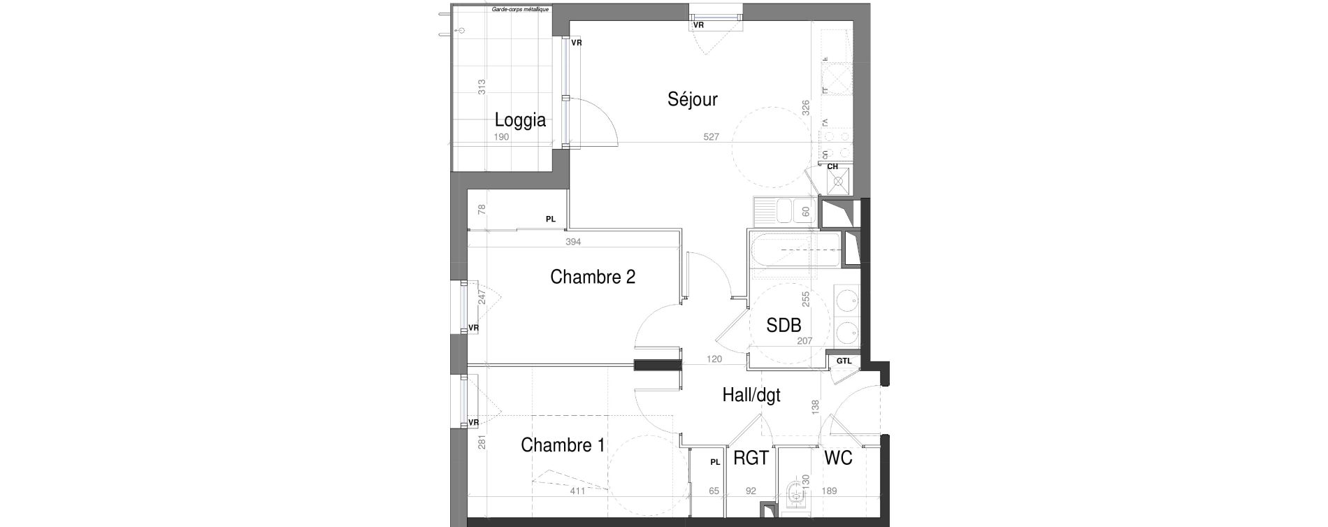 Appartement T3 de 59,62 m2 &agrave; Jassans-Riottier Centre