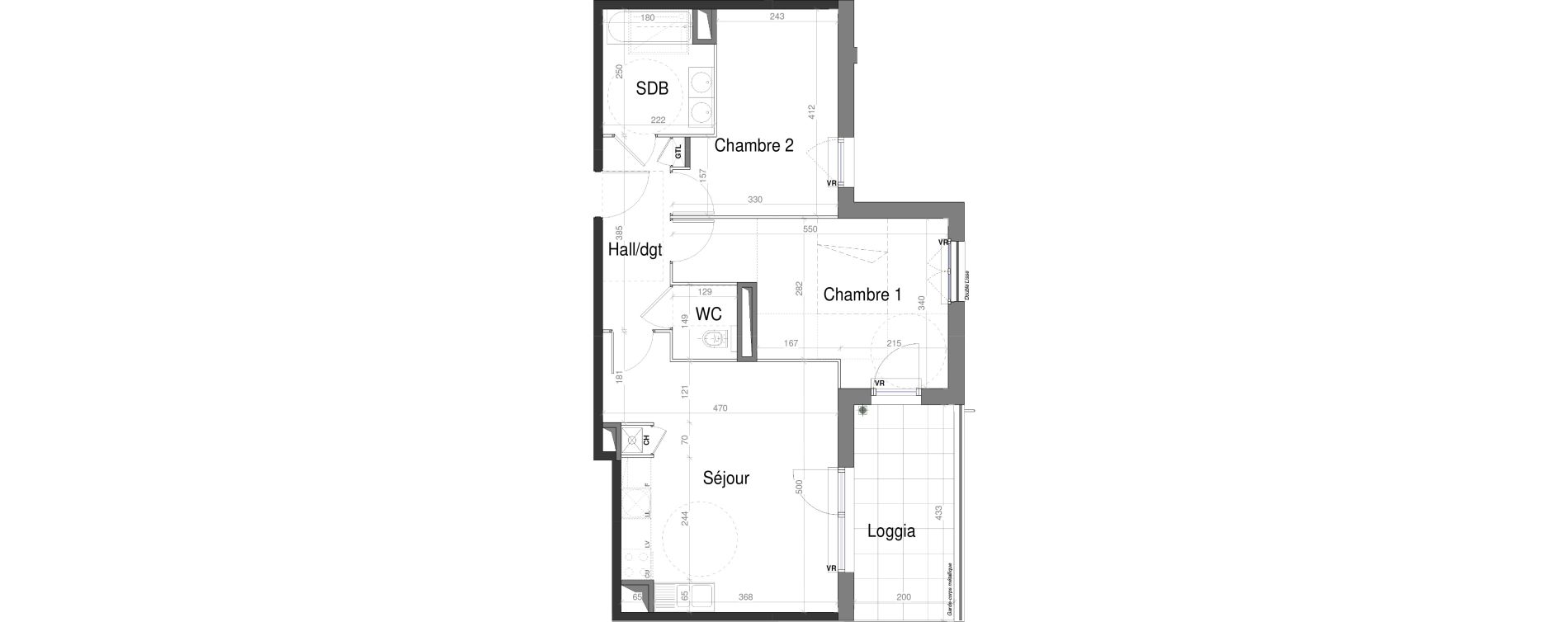 Appartement T3 de 60,12 m2 &agrave; Jassans-Riottier Centre