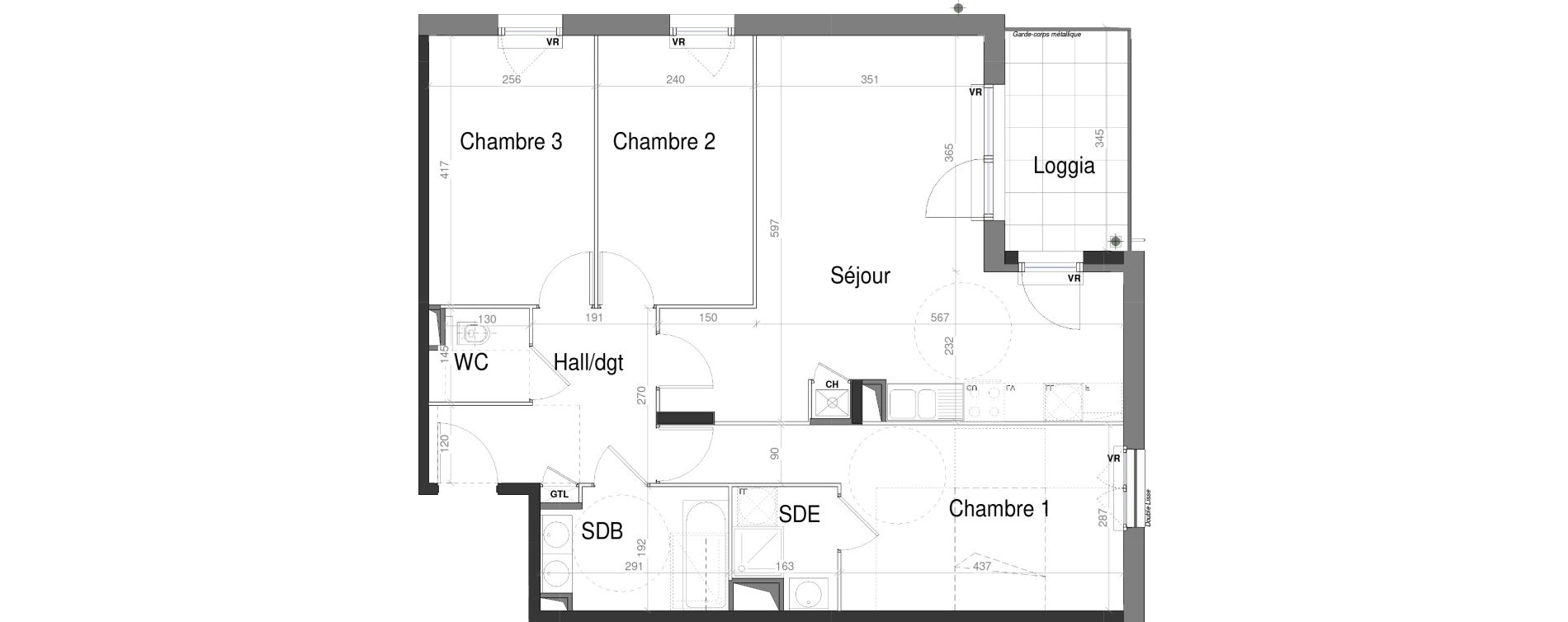 Appartement T4 de 80,92 m2 &agrave; Jassans-Riottier Centre
