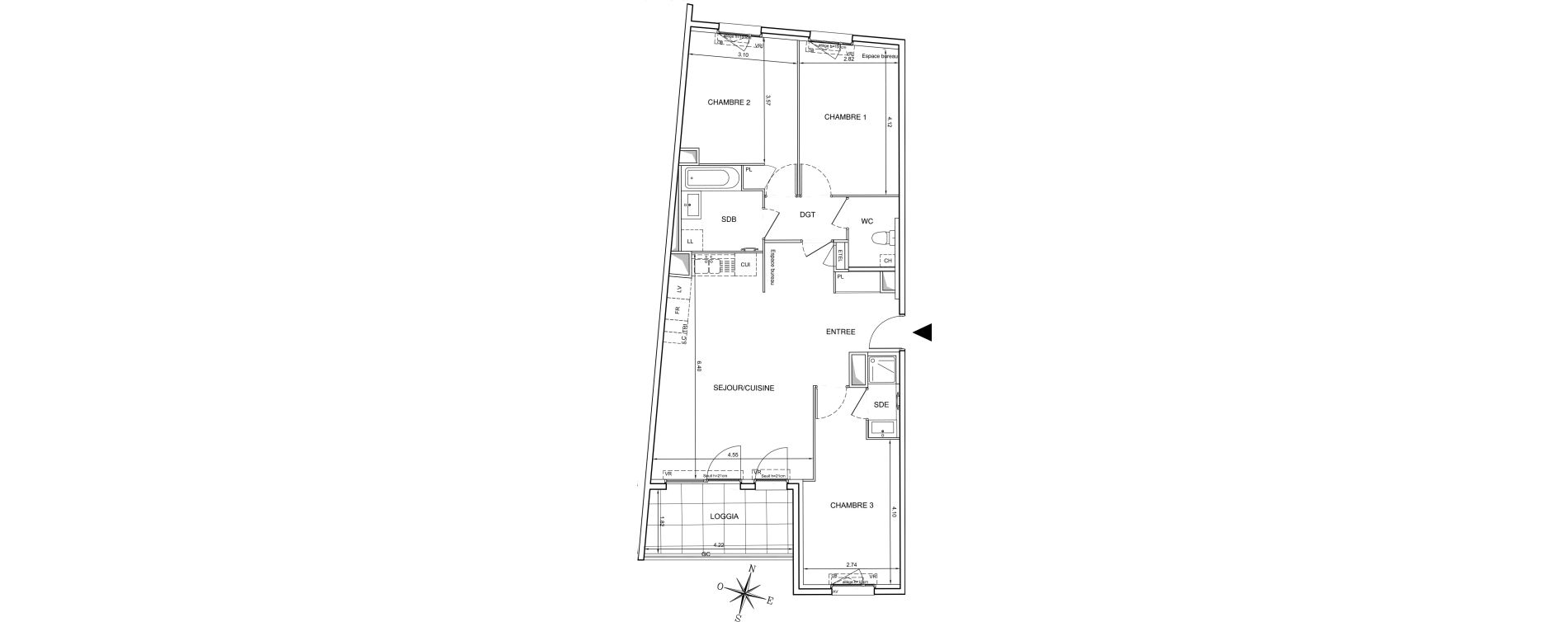 Appartement T4 de 84,45 m2 à Mionnay Centre
