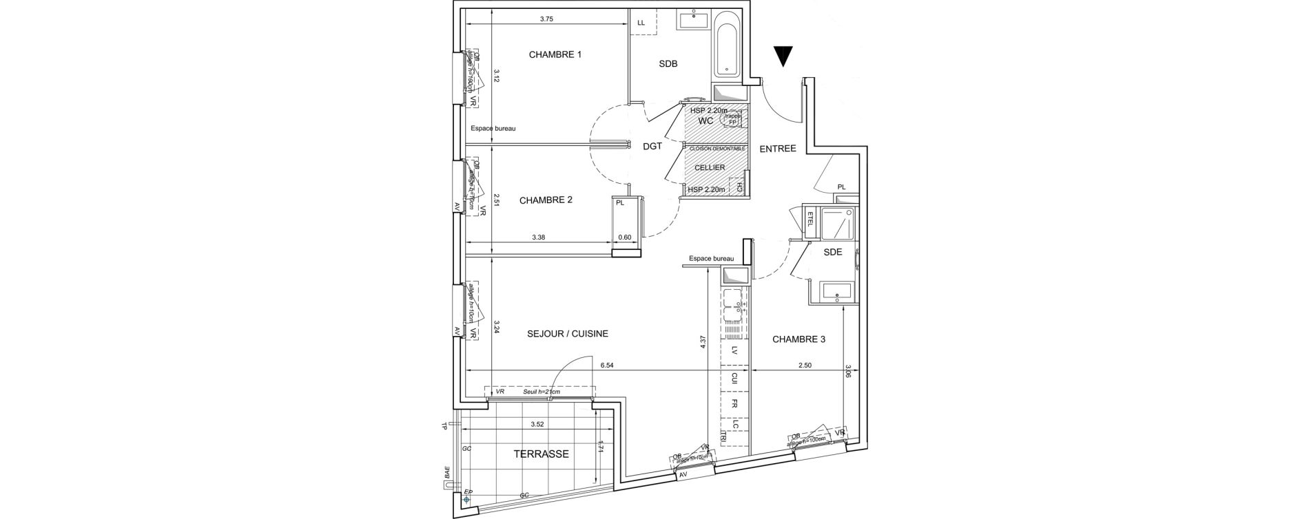 Appartement T4 de 78,95 m2 &agrave; Mionnay Centre
