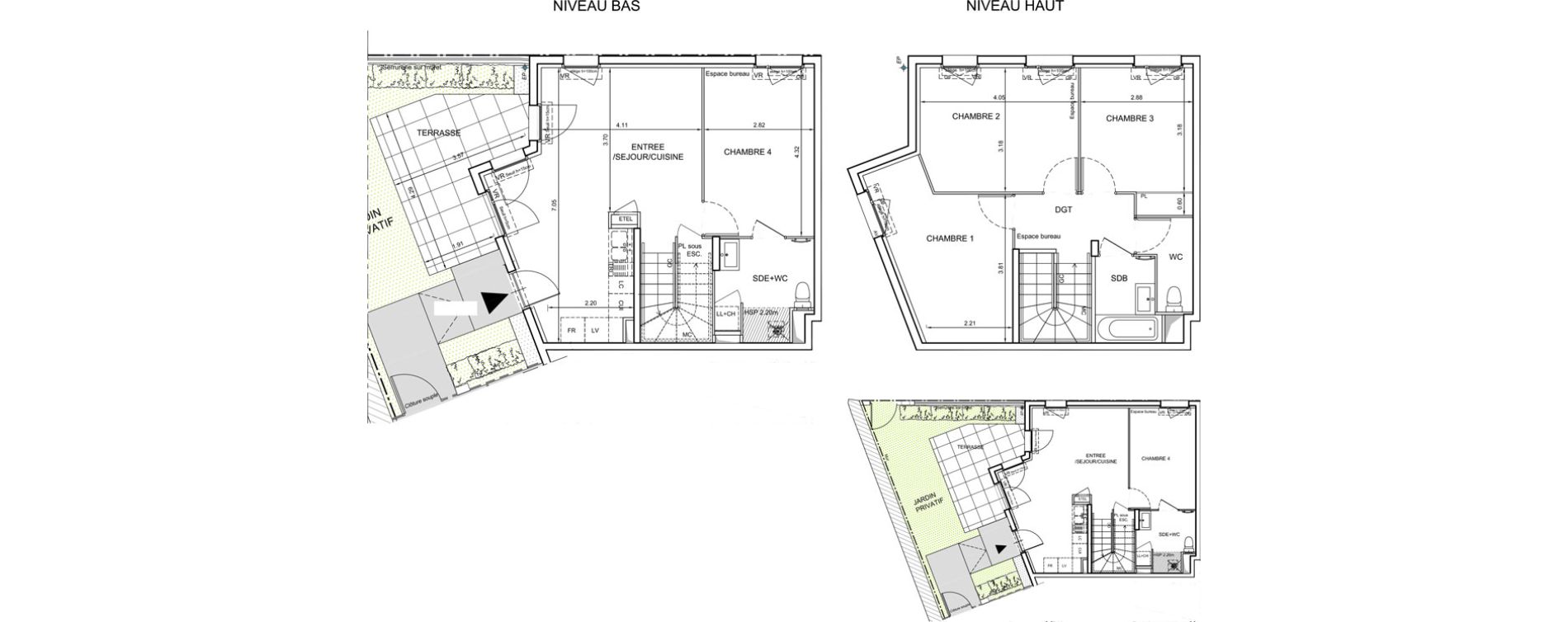 Duplex T5 de 92,74 m2 &agrave; Mionnay Centre