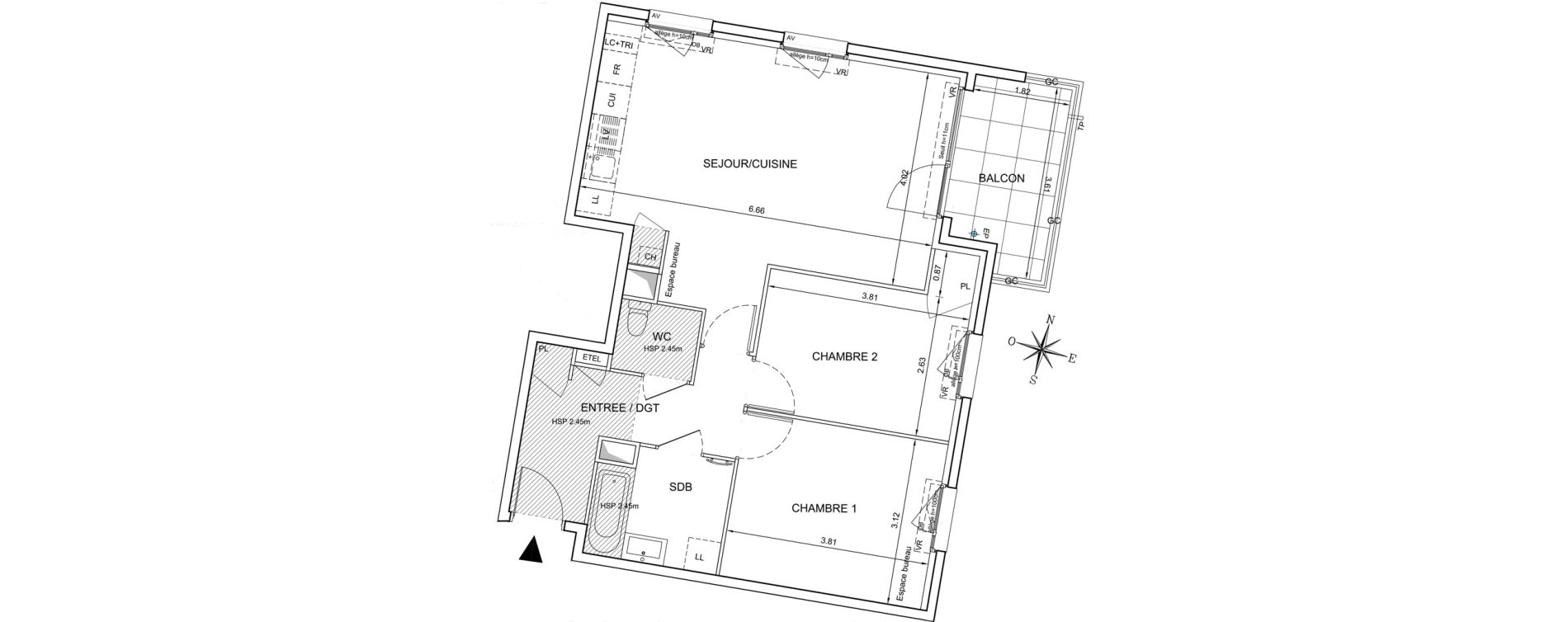 Appartement T3 de 67,11 m2 &agrave; Mionnay Centre