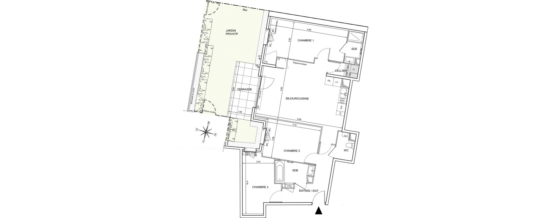 Appartement T4 de 89,63 m2 &agrave; Mionnay Centre