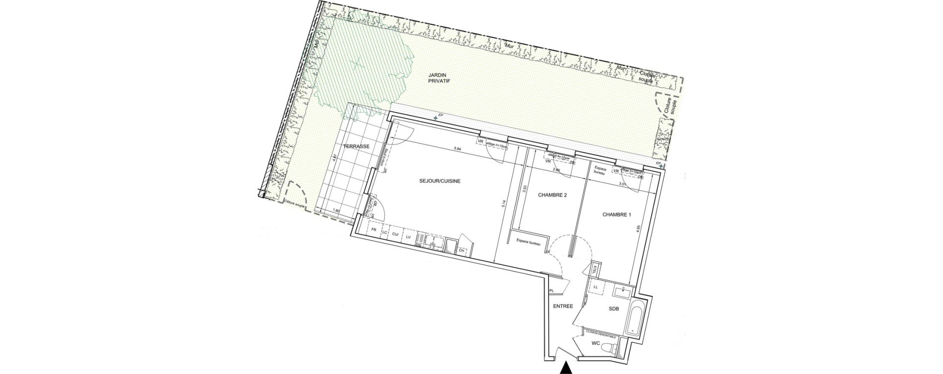 Appartement T3 de 70,47 m2 &agrave; Mionnay Centre