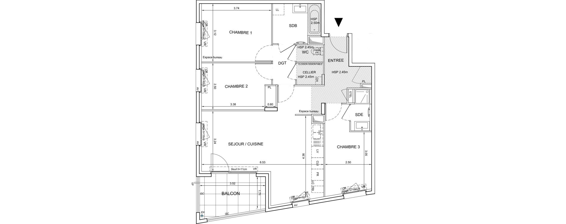 Appartement T4 de 78,74 m2 &agrave; Mionnay Centre
