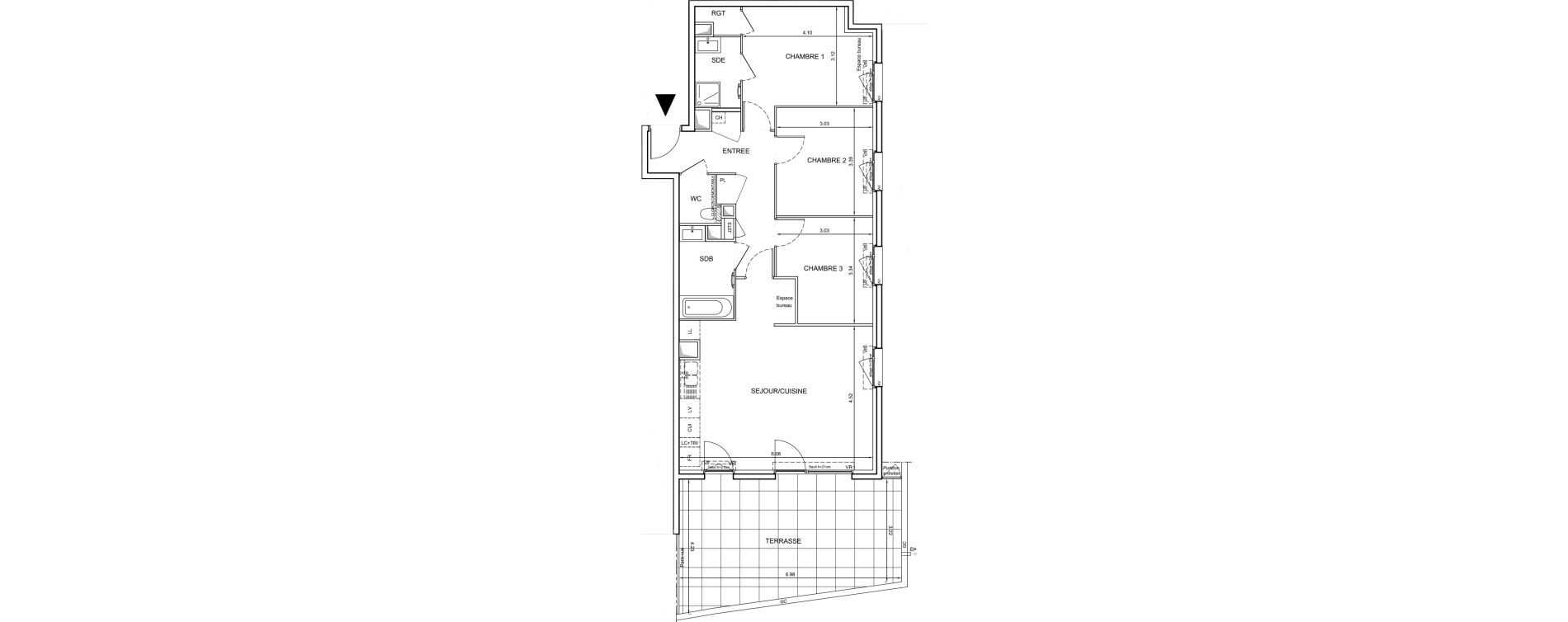 Appartement T4 de 83,35 m2 &agrave; Mionnay Centre