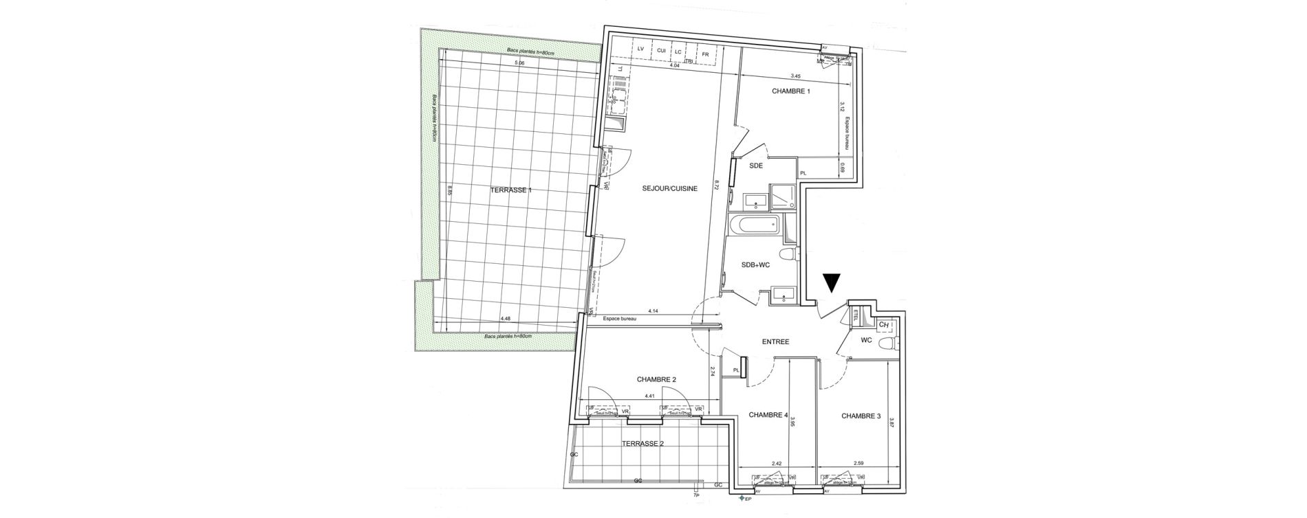 Appartement T5 de 98,36 m2 &agrave; Mionnay Centre
