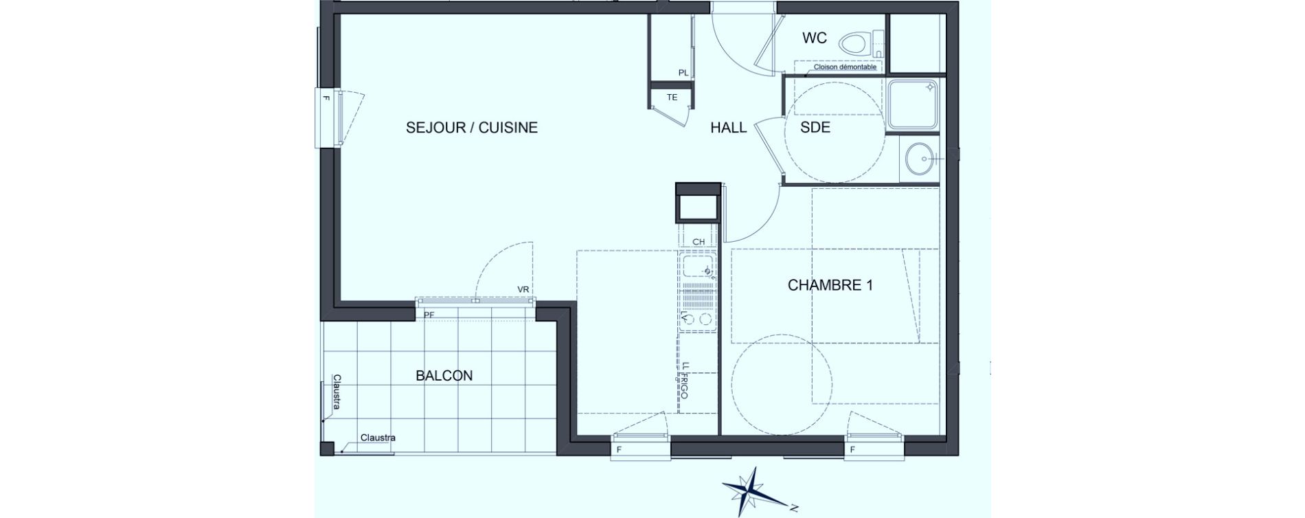 Appartement T2 de 46,74 m2 &agrave; Miribel Centre