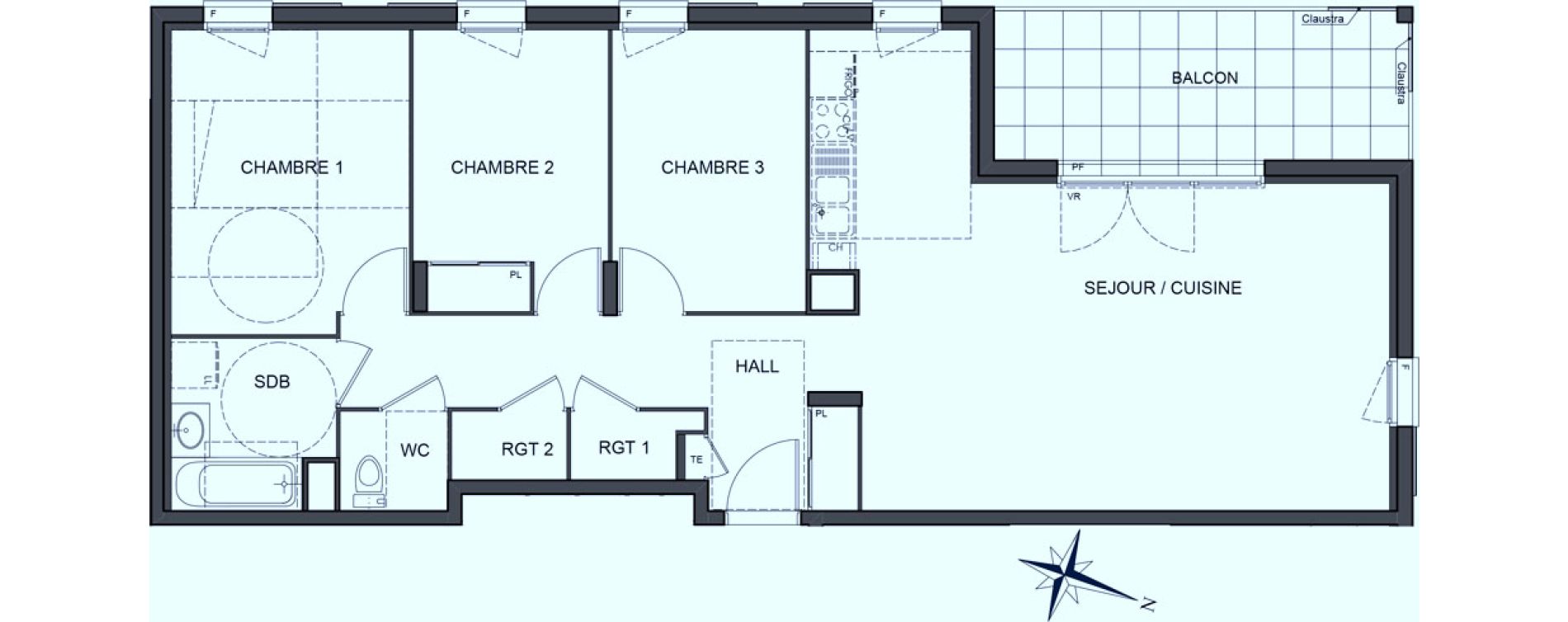 Appartement T4 de 84,24 m2 &agrave; Miribel Centre