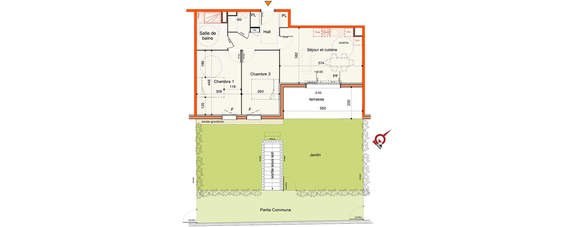 Appartement T3 de 61,95 m2 &agrave; Miribel Centre