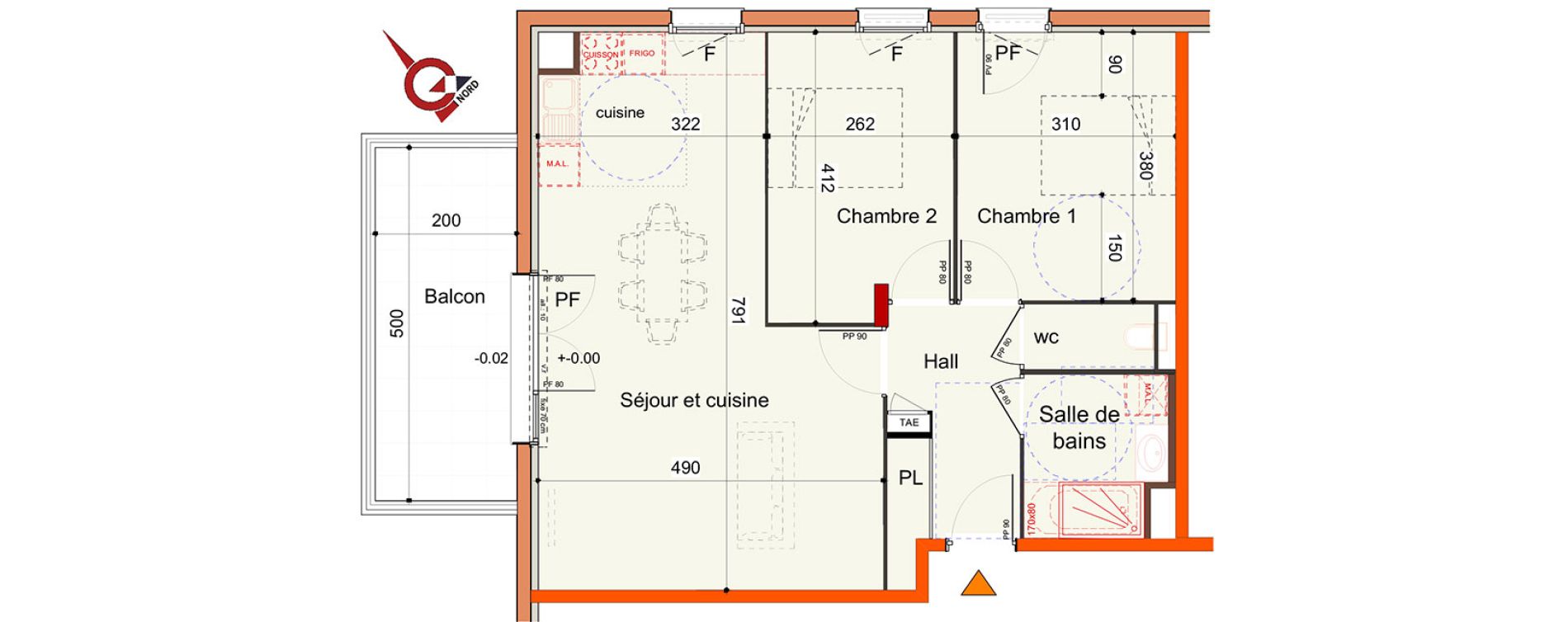Appartement T3 de 65,70 m2 &agrave; Miribel Centre