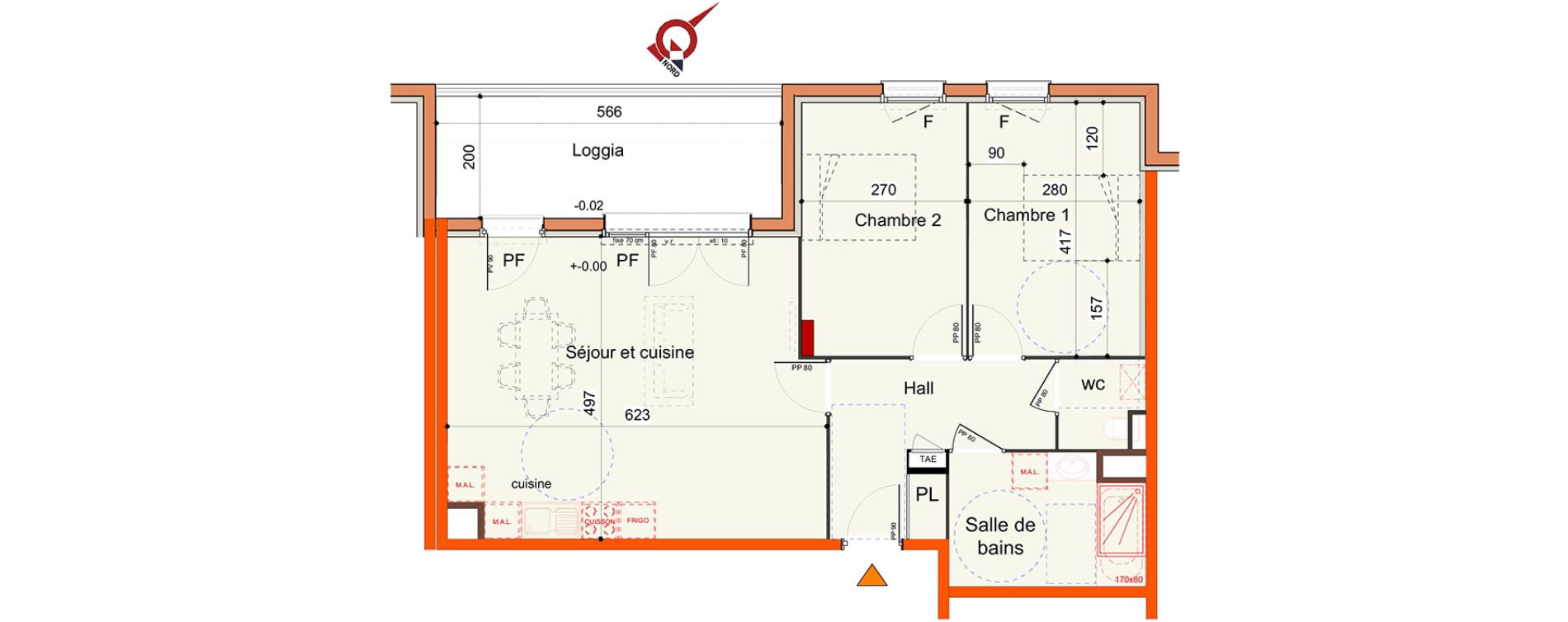 Appartement T3 de 69,05 m2 &agrave; Miribel Centre