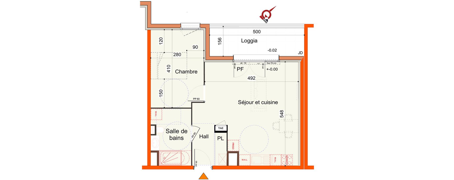 Appartement T2 de 45,50 m2 &agrave; Miribel Centre