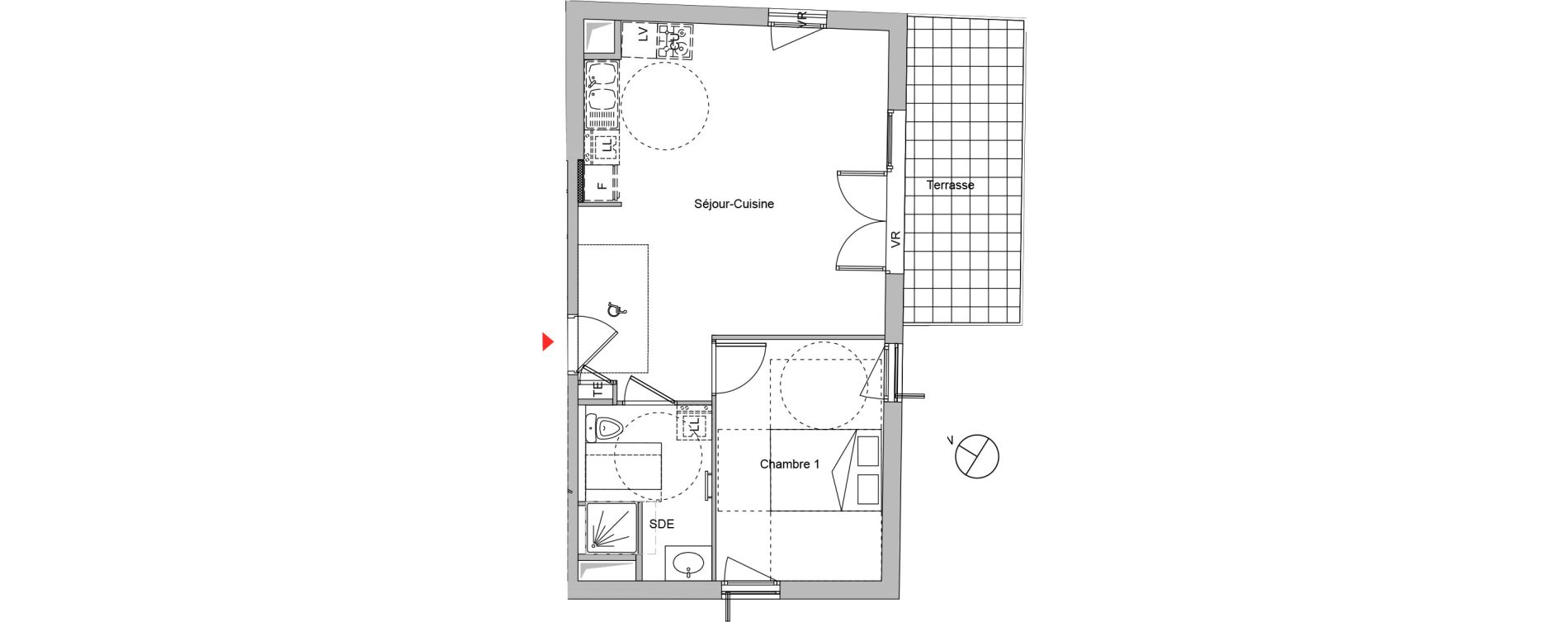 Appartement T2 de 48,02 m2 &agrave; Montluel Centre
