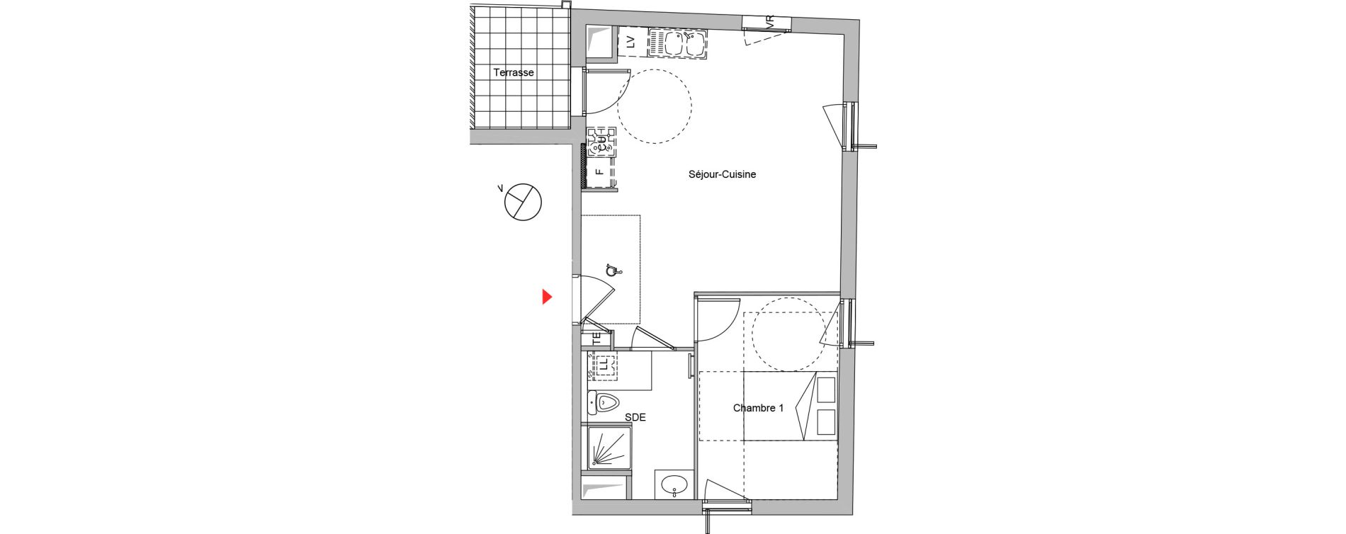 Appartement T2 de 47,96 m2 &agrave; Montluel Centre