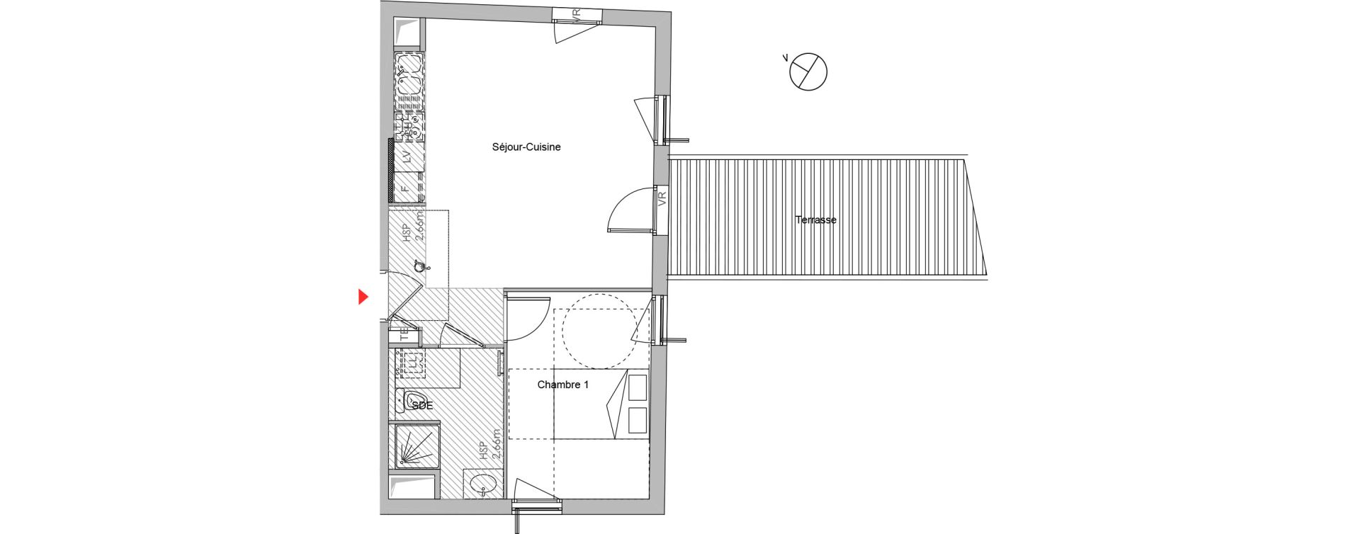 Appartement T2 de 47,97 m2 &agrave; Montluel Centre