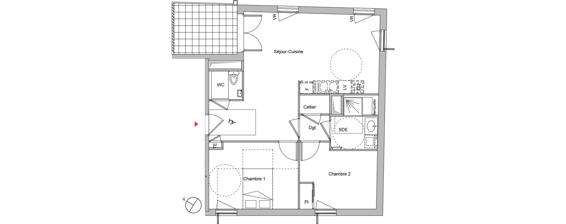 Appartement T3 de 66,27 m2 &agrave; Montluel Centre