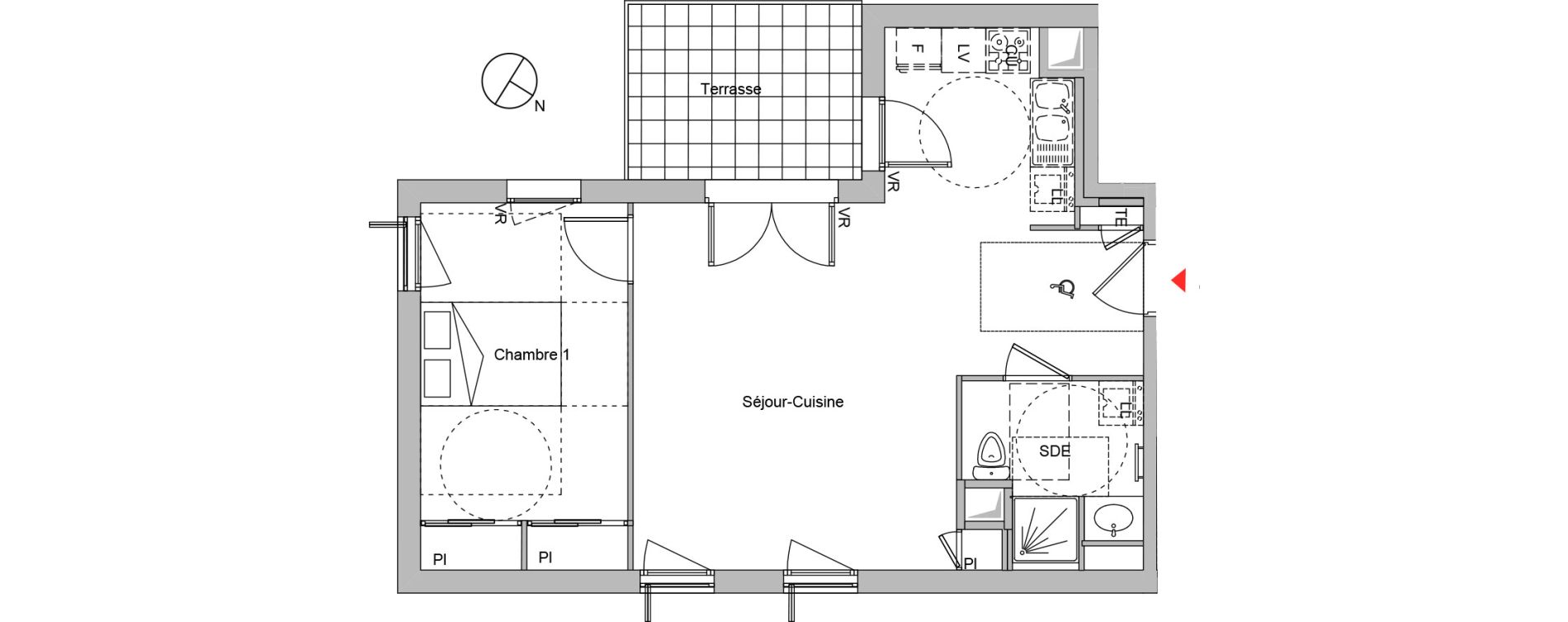Appartement T2 de 52,22 m2 &agrave; Montluel Centre