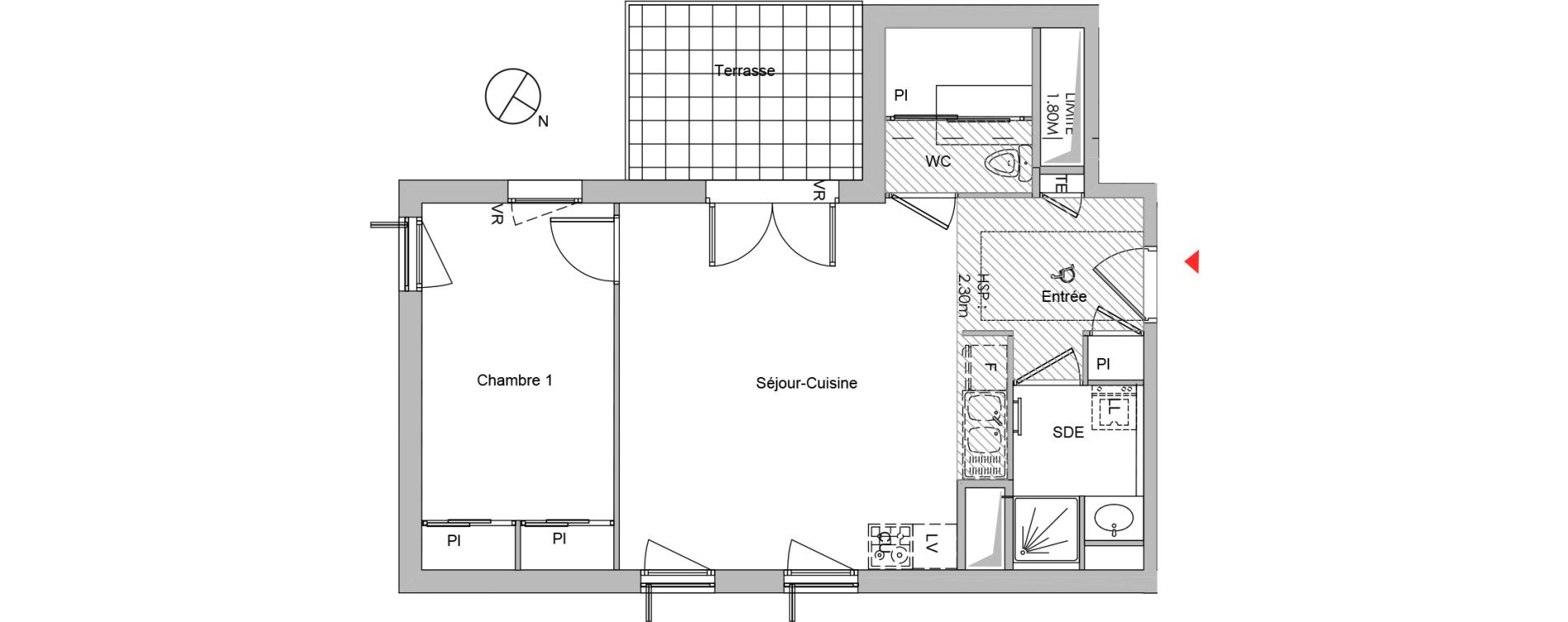 Appartement T2 de 50,42 m2 &agrave; Montluel Centre