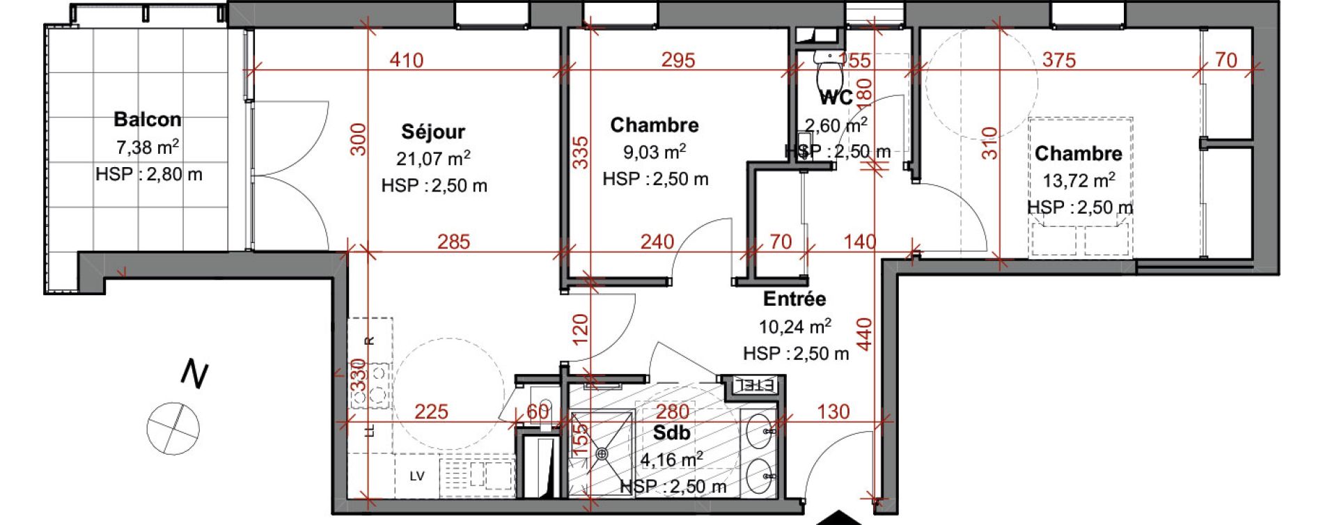 Appartement T3 de 60,82 m2 &agrave; Montluel Centre