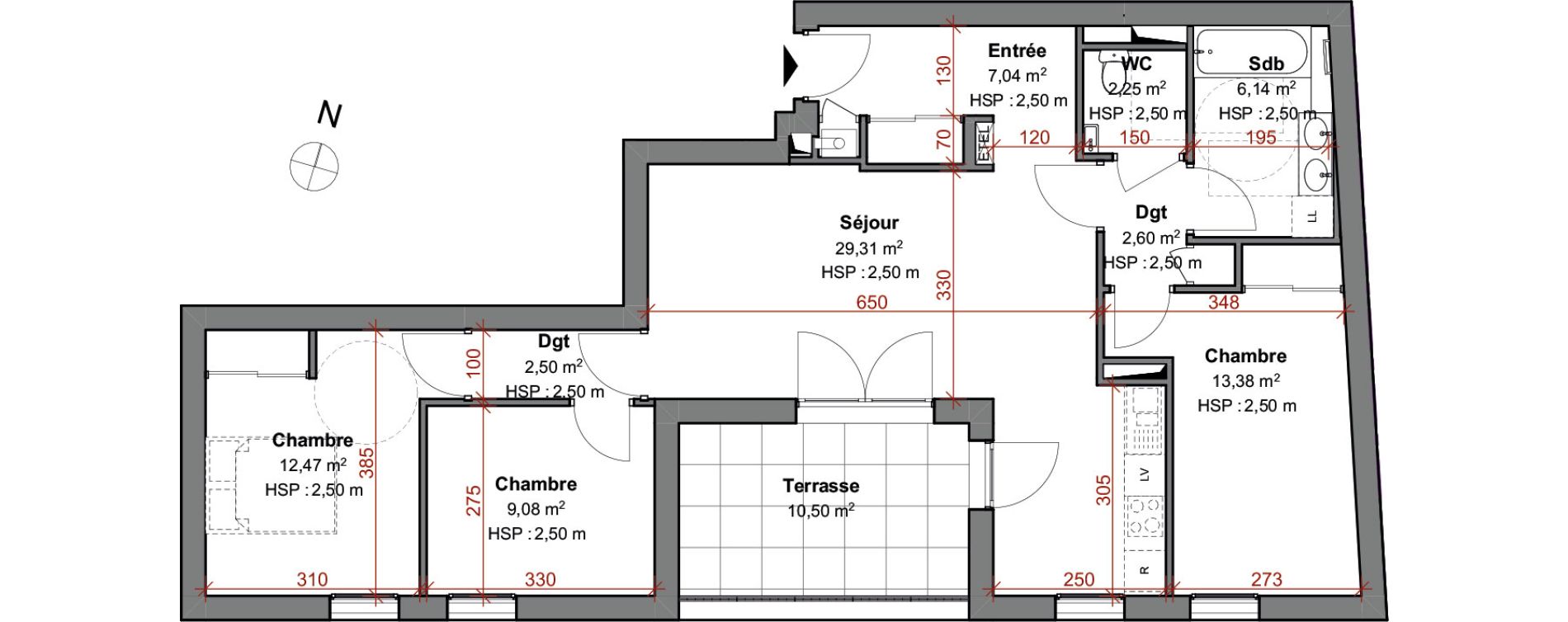 Appartement T4 de 84,77 m2 &agrave; Montluel Centre