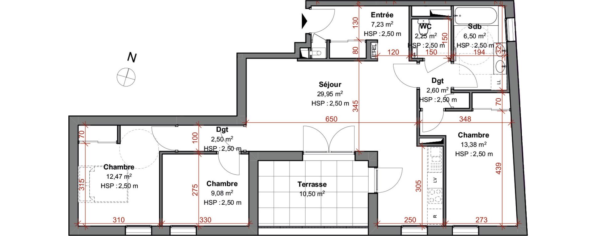 Appartement T4 de 85,96 m2 &agrave; Montluel Centre