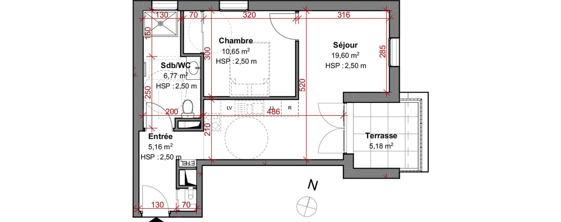 Appartement T2 de 42,18 m2 &agrave; Montluel Centre