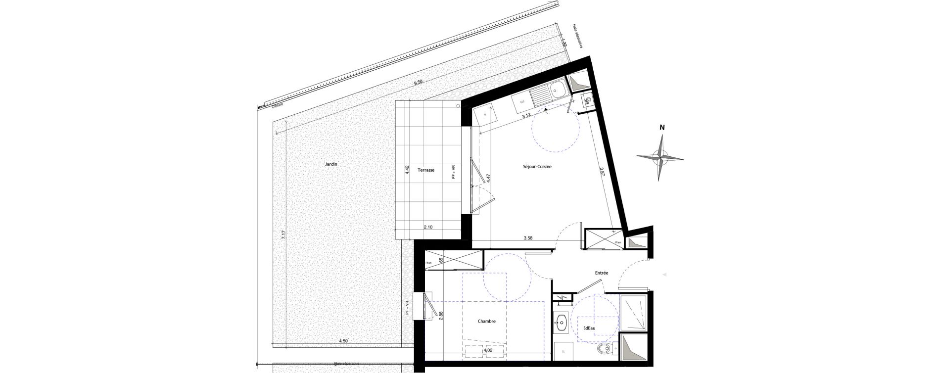 Appartement T2 de 45,44 m2 &agrave; Montluel Centre
