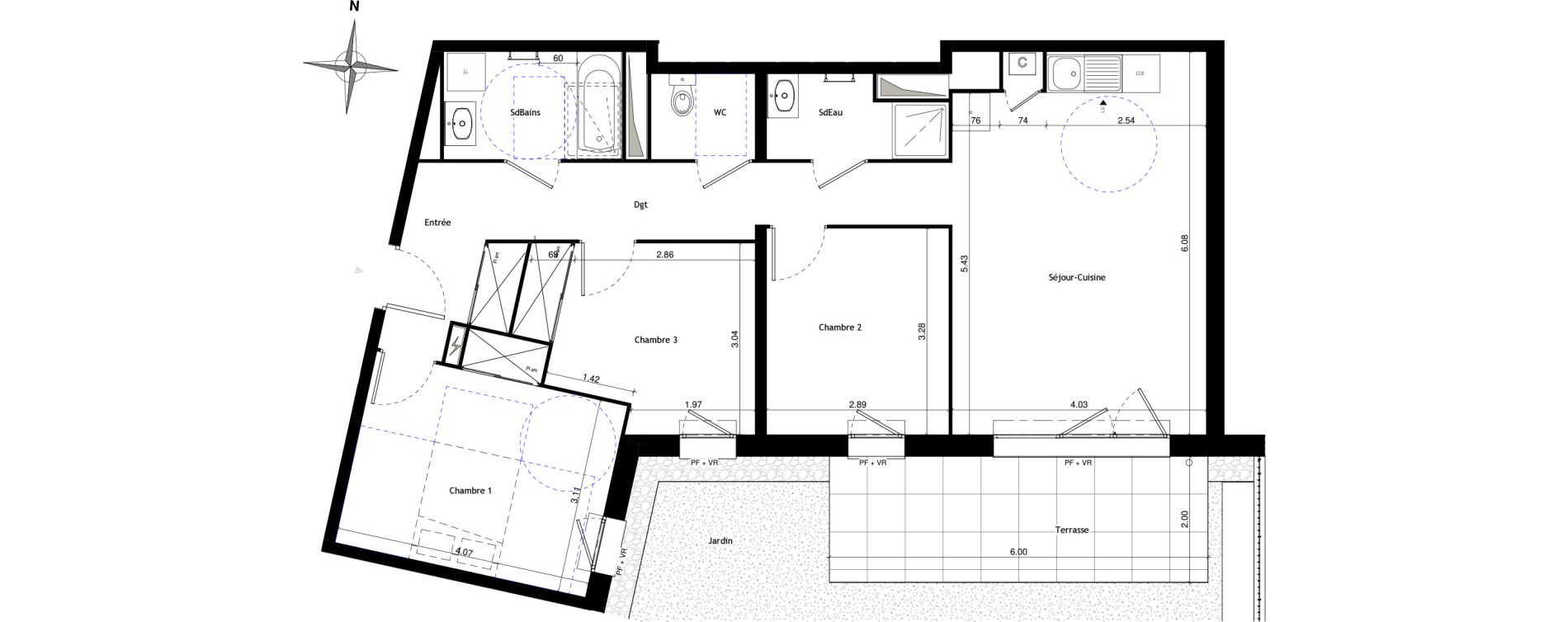Appartement T4 de 80,33 m2 &agrave; Montluel Centre