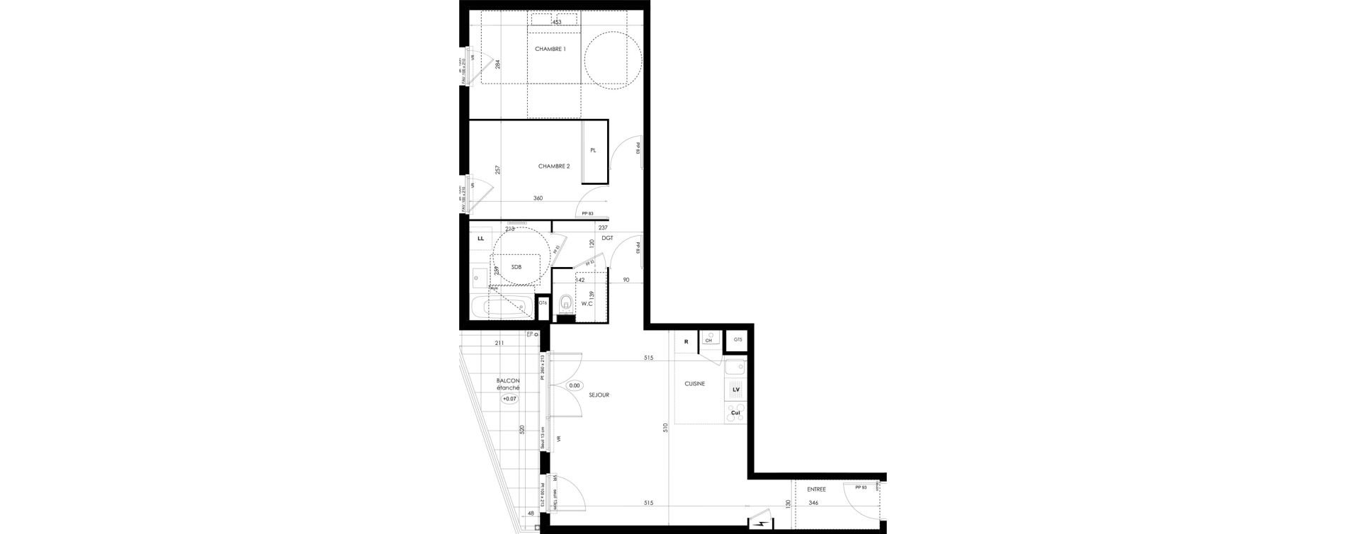 Appartement T3 de 66,32 m2 &agrave; Montmerle-Sur-Sa&ocirc;ne Centre