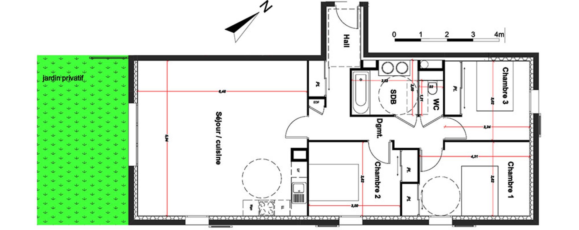 Appartement T4 de 90,60 m2 &agrave; Ornex Centre