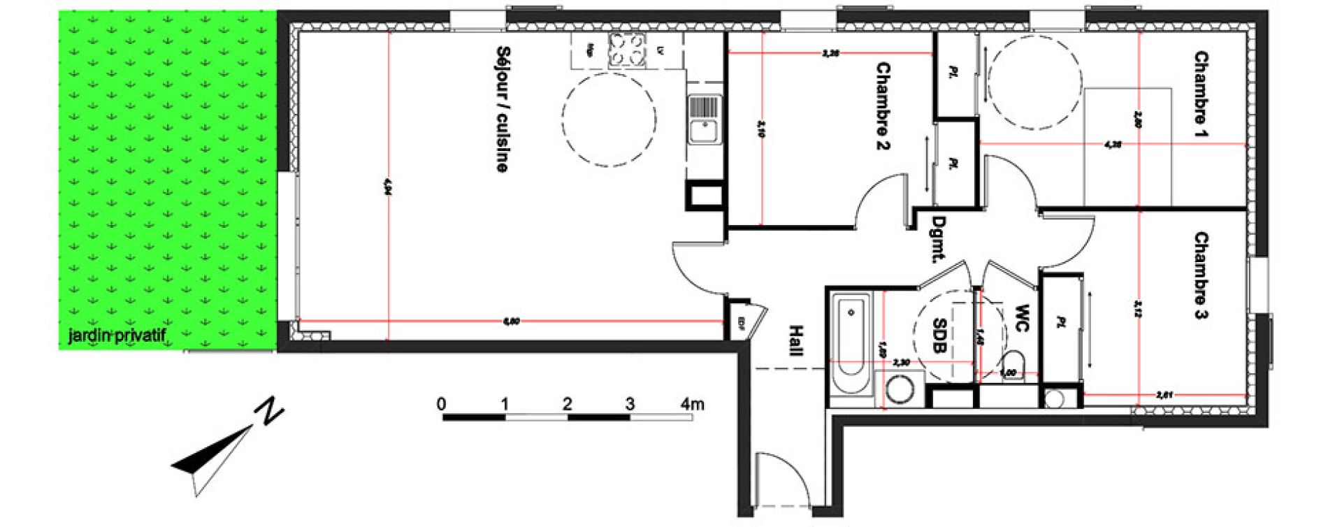 Appartement T4 de 82,40 m2 à Ornex Centre