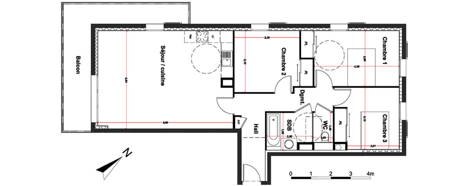 Appartement T4 de 83,10 m2 &agrave; Ornex Centre