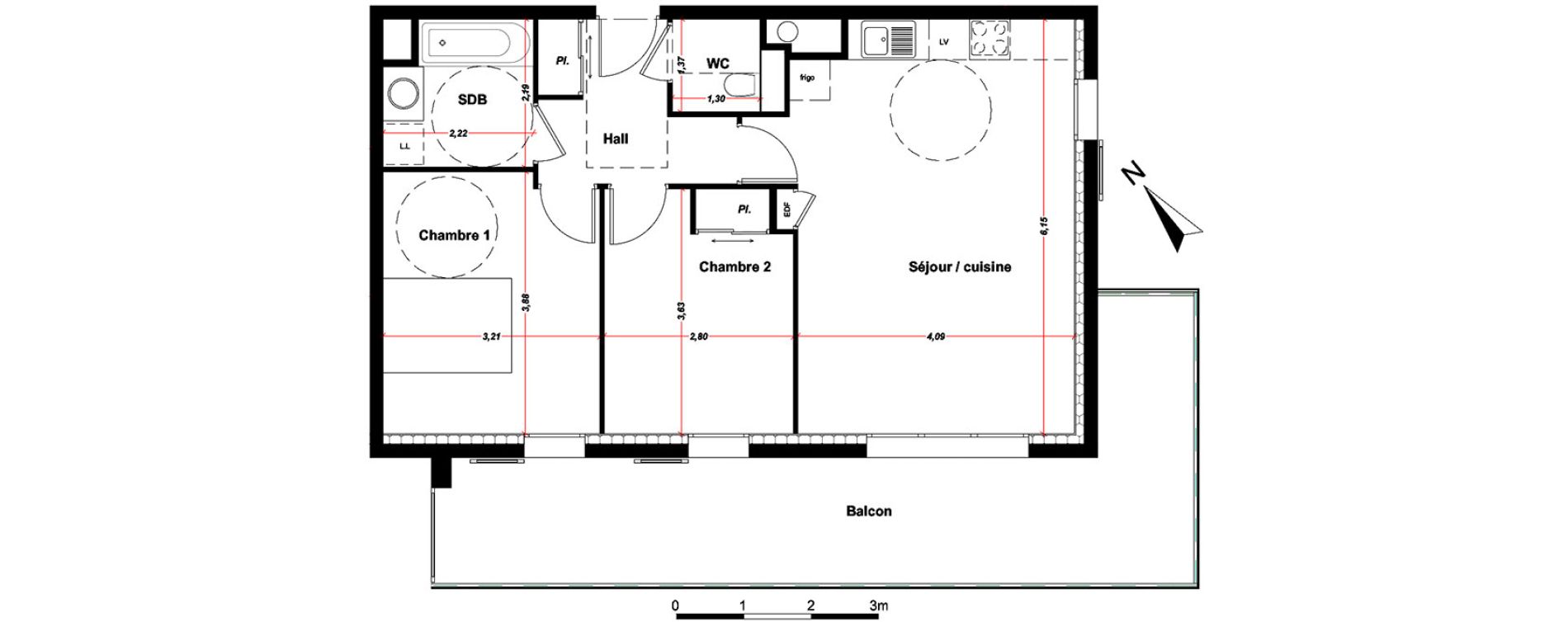 Appartement T3 de 41,30 m2 &agrave; Ornex Centre