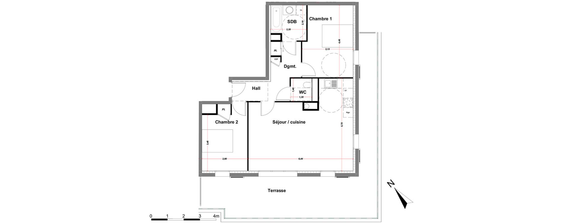 Appartement T3 de 68,80 m2 à Ornex Centre
