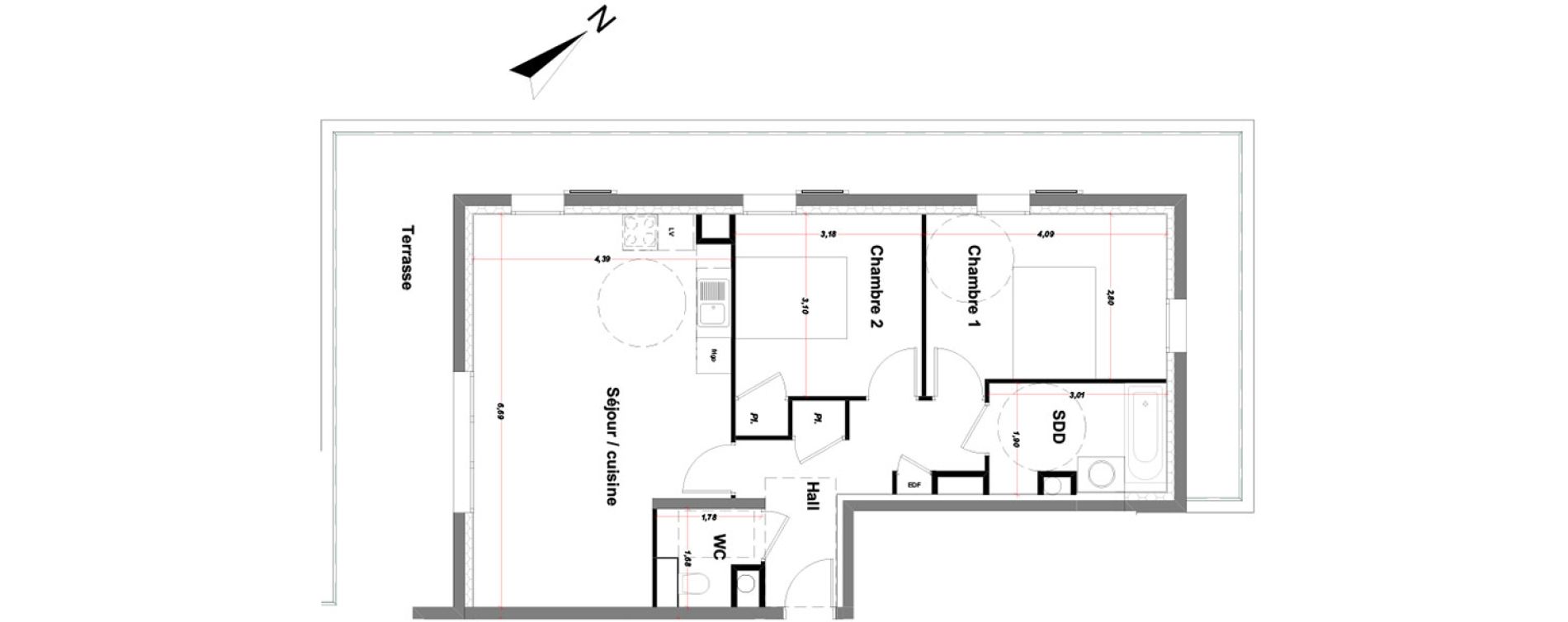 Appartement T3 de 64,20 m2 &agrave; Ornex Centre