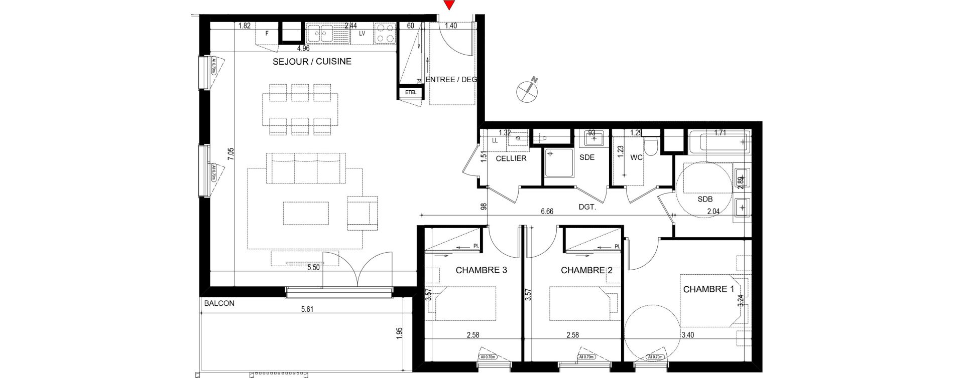 Appartement T4 de 93,50 m2 &agrave; Ornex Centre