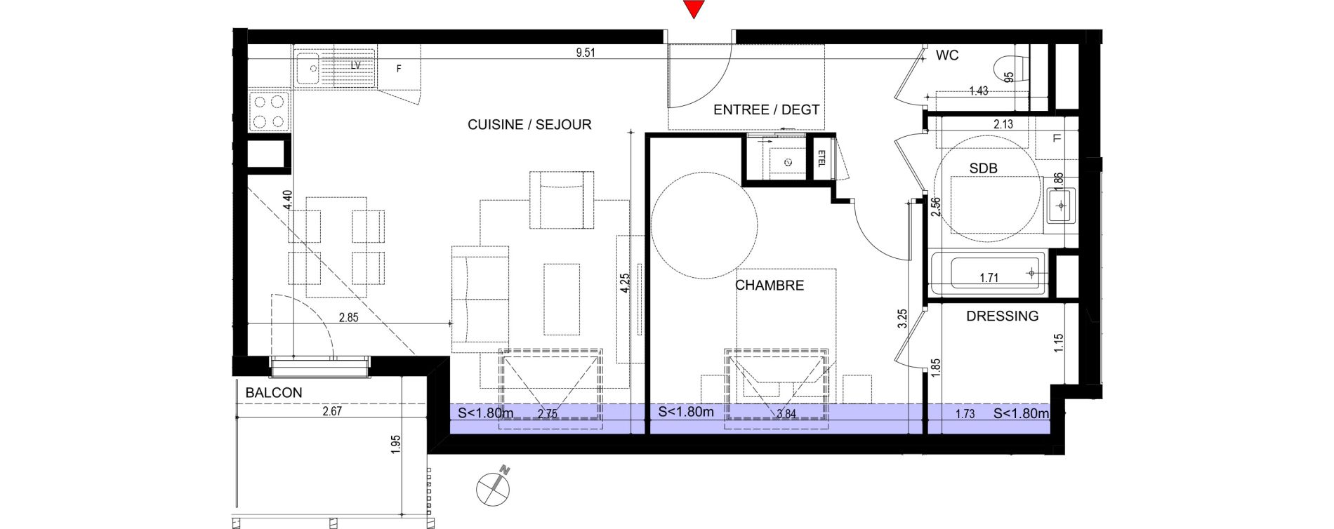 Appartement T2 de 54,42 m2 &agrave; Ornex Centre